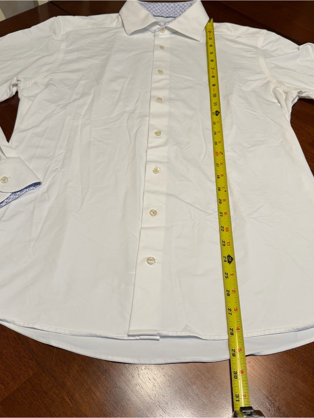 Eton Dress Shirt Mens 43-17 Slim Fit White Button Up Flip Cuff Long Sleeve - Picture 5 of 11